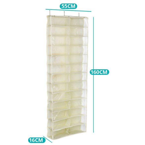 Ajtóra szerelhető cipőtároló-bézs