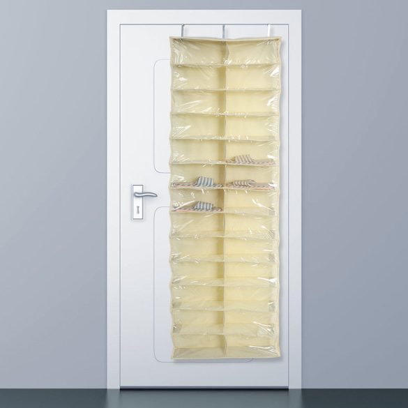 Ajtóra szerelhető cipőtároló-bézs