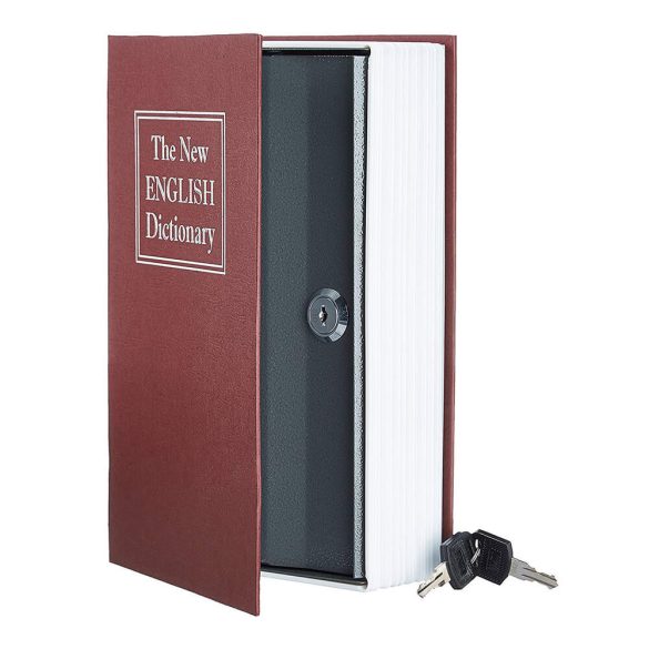 Könyv alakú biztonsági doboz-bordó