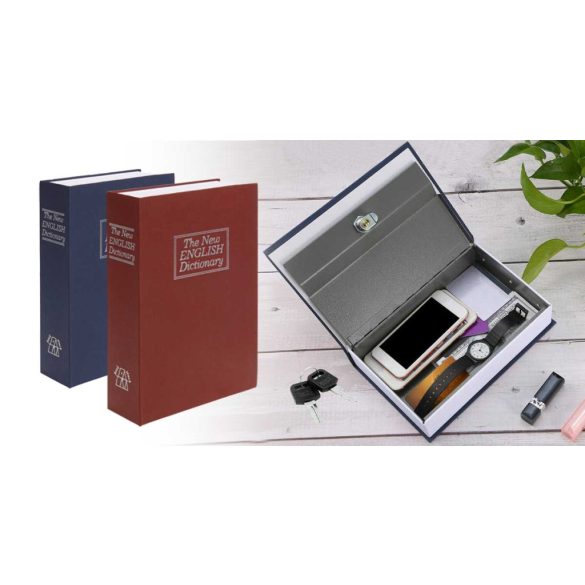 Könyv alakú biztonsági doboz-bordó