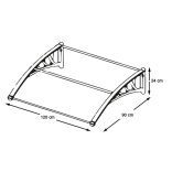 Műanyag előtető több méretben és színben-120x90 cm-fekete