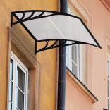 Műanyag előtető több méretben és színben-120x90 cm-fekete