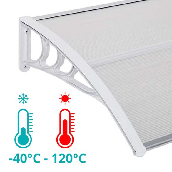 Műanyag előtető több méretben és színben-120x90 cm-fehér