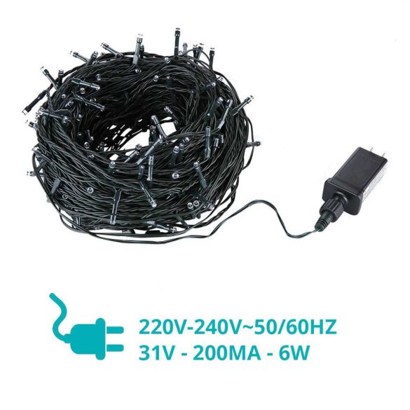 LED fényfüzér választható méretben és színben-120 LED-es-színes