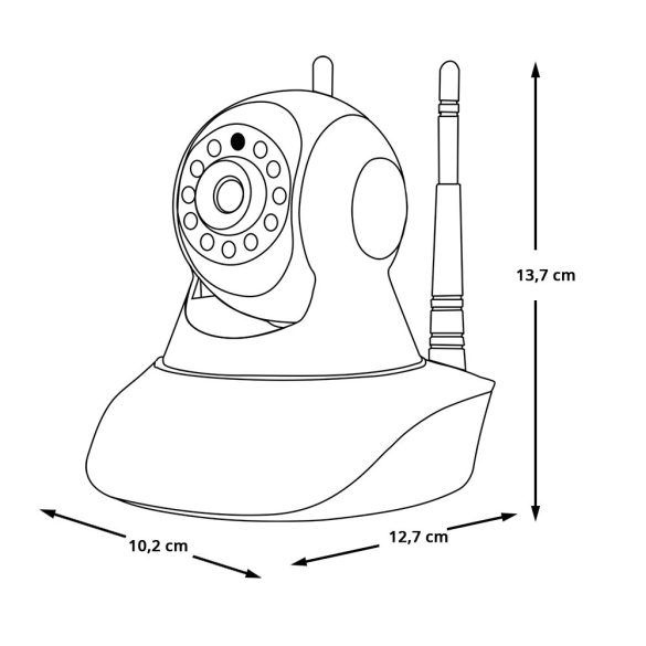 Mozgatható WiFi kamera 2 antennával