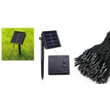 100 LED-es napelemes kerti fényfüzér-10 méteres-meleg fehér