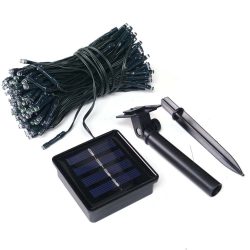 100 LED-es napelemes kerti fényfüzér-10 méteres-színes