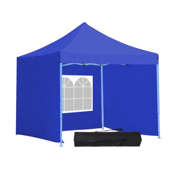 Összecsukható kerti pavilon több típusban-2,9x2,9 méteres-kék-pavilon+oldalfal+hordtáska