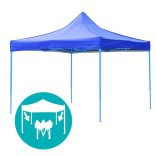 Összecsukható kerti pavilon több típusban-2,9x2,9 méteres-kék-pavilon+oldalfal+hordtáska