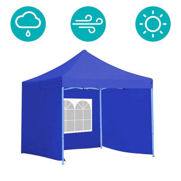 Összecsukható kerti pavilon több típusban-2,9x2,9 méteres-kék-pavilon+oldalfal+hordtáska
