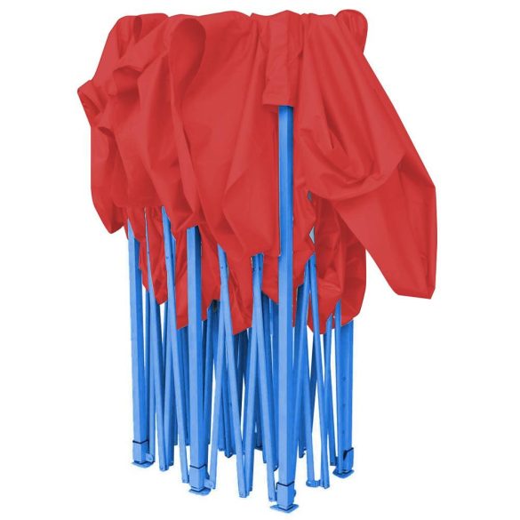 Összecsukható kerti pavilon több típusban-2,9x2,9 méteres-piros-pavilon+oldalfal+hordtáska