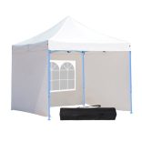 Összecsukható kerti pavilon több típusban-2,9x2,9 méteres-fehér-pavilon+oldalfal+hordtáska