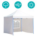 Összecsukható kerti pavilon több típusban-2,9x2,9 méteres-fehér-pavilon+oldalfal+hordtáska