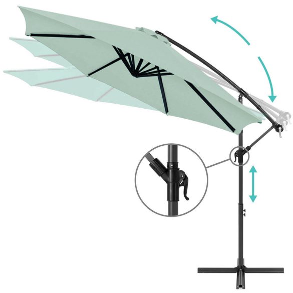 Függő napernyő, 2,8 m, világos zöld