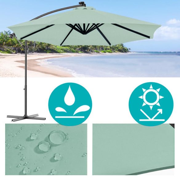 Függő napernyő, 2,8 m, világos zöld