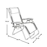 Zéró gravitáció kerti szék ajándék pohártartóval, 2 db-barna