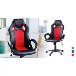 Gamer szék több színben - basic-színes háttámla, piros