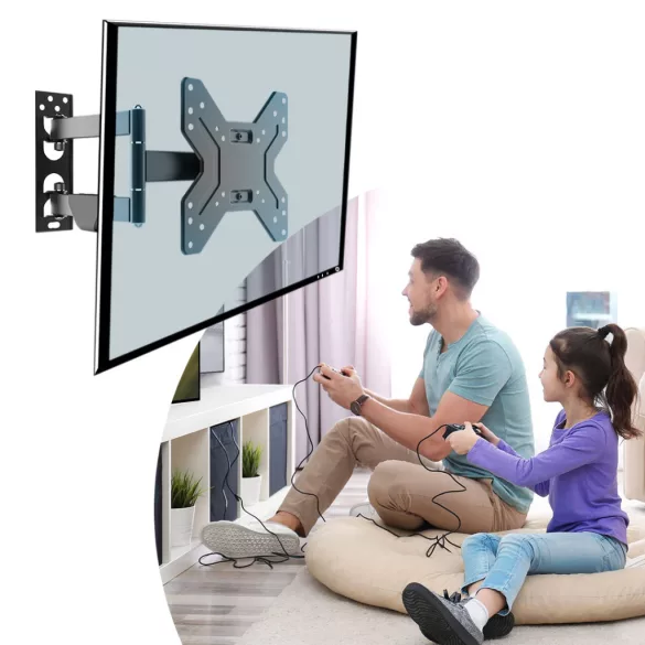 Falra rögzíthető, kihajtható TV tartó konzol, 14-42"