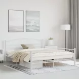 Mimi fém ágykeret ajándék ágyráccsal több méretben és színben-Fehér 160x200cm