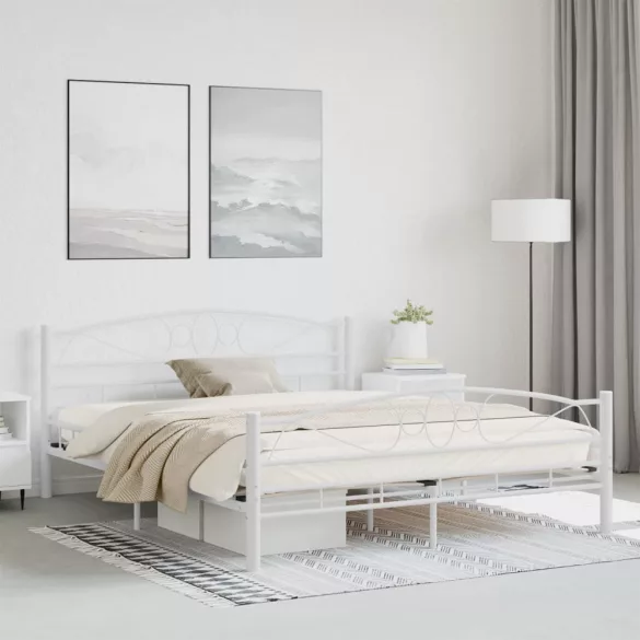 Mimi fém ágykeret ajándék ágyráccsal több méretben és színben-Fehér 160x200cm