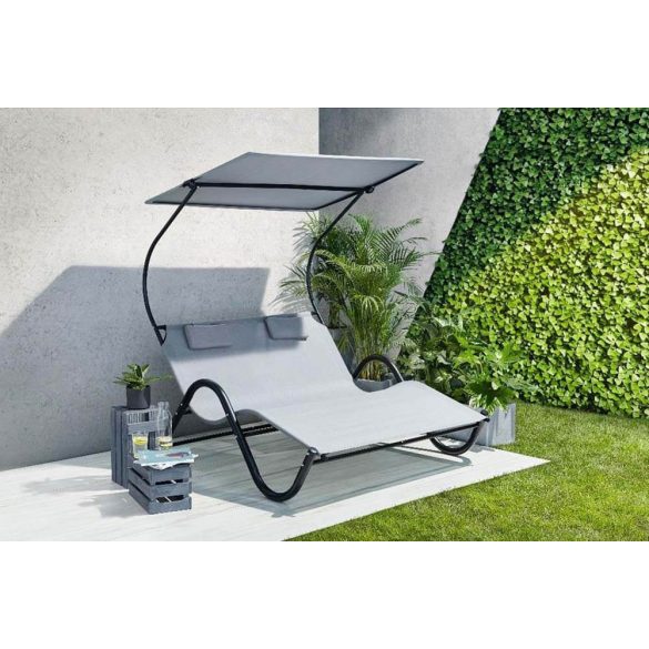 2 személyes DELUX napozóágy 3 színben-szürke