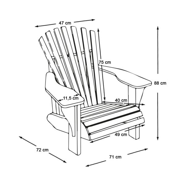 Fa kerti szék, szürke
