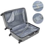 4 db-os merev falú bőrönd szett, 4 színben-szürke