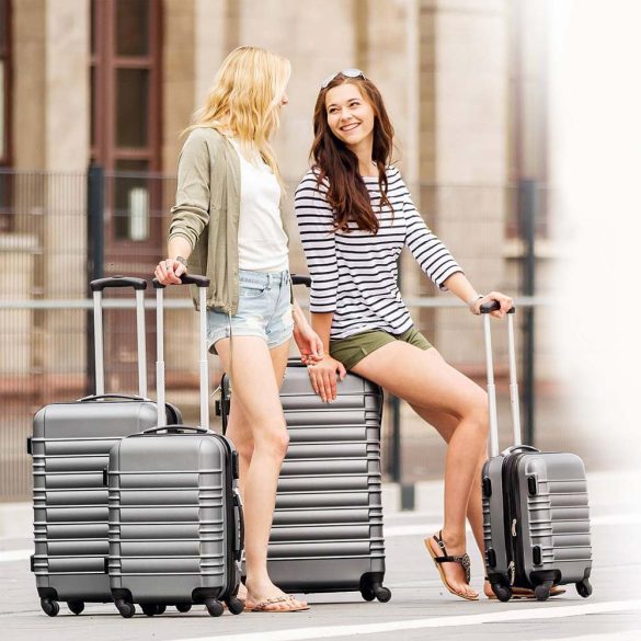 4 db-os merev falú bőrönd szett, 4 színben-szürke