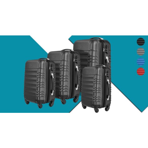 4 db-os merev falú bőrönd szett, 4 színben-piros