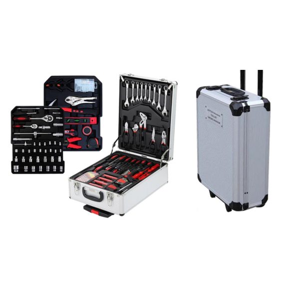 187 részes barkácskészlet gurulós bőröndben