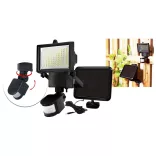 Mozgásérzékelős, napelemes reflektor, 60 LED