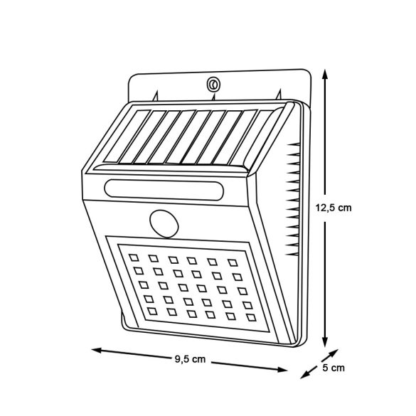 4 db-os falra szerelhető, szolár világítás
