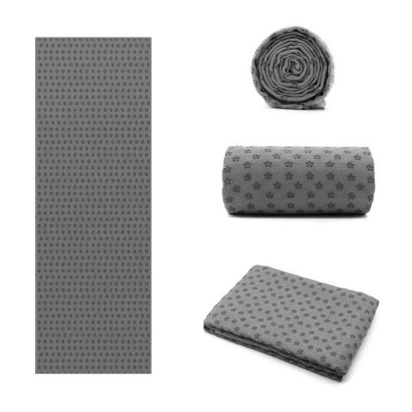 Csúszásgátlós jógatörölköző ajándék táskával-szürke