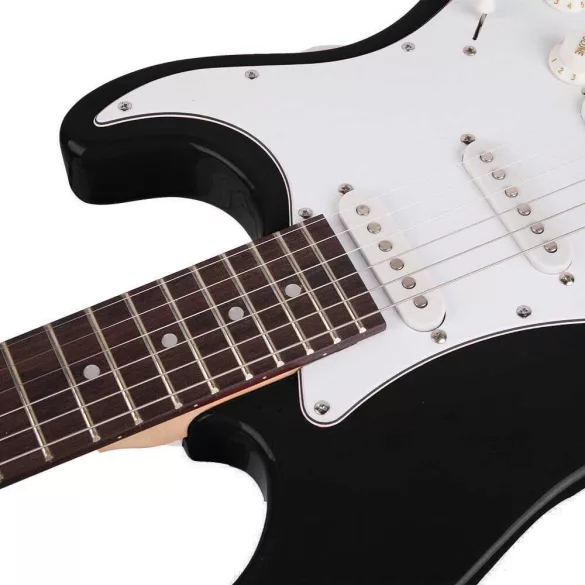 Elektromos gitár szett kezdőknek, ajándék erősítővel-fekete