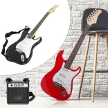 Elektromos gitár szett kezdőknek, ajándék erősítővel-fekete
