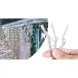 LED-es jégcsap fényfüggöny 2 méretben, hidegfehér-230 LED-del