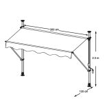 Feltekerhető napellenző, szürke, 200x120 cm