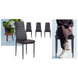 4 darabos étkezőszék szett, fekete