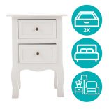 2 darabos éjjeliszekrény szett, fehér