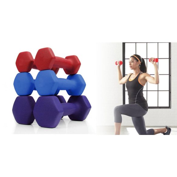 6 db-os kézi súlyzó szett