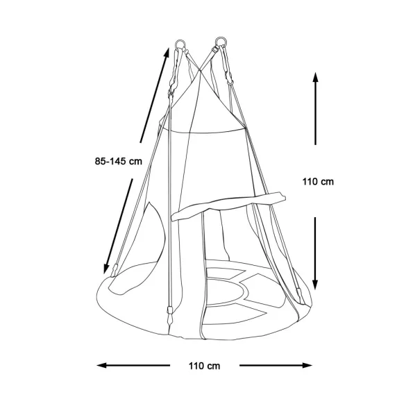 Fészekhinta-110 cm-es-kék-sátorral