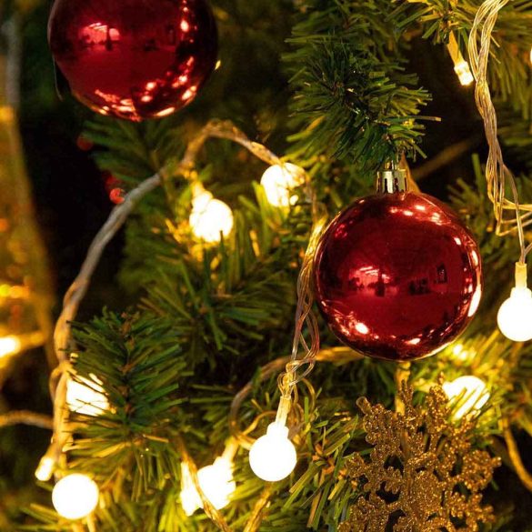 112 részes karácsonyfadísz, több színben-piros