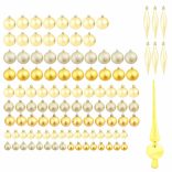 112 részes karácsonyfadísz, több színben-arany