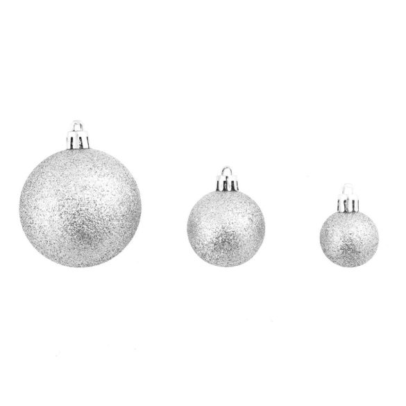 112 részes karácsonyfadísz, több színben-ezüst