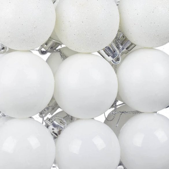 112 részes karácsonyfadísz, több színben-fehér