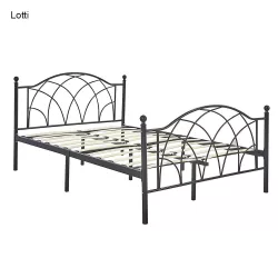   Lotti fém ágykeret ajándék ágyráccsal, több méretben és színben-Fekete 90x200 cm