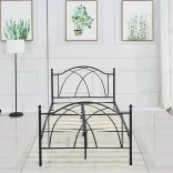 Lotti fém ágykeret ajándék ágyráccsal, több méretben és színben-Fekete 90x200 cm