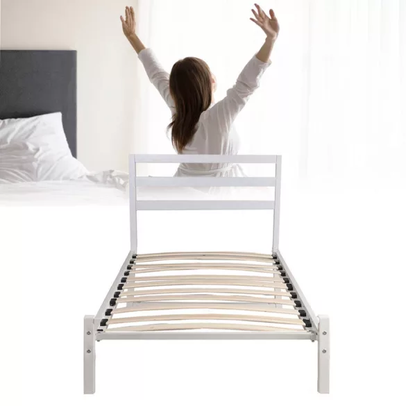 Bella fém ágykeret ajándék ágyráccsal, több méretben és színben-Fehér 90x200 cm-es-fehér