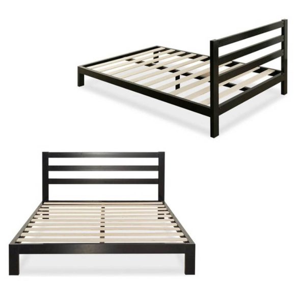 Bella fém ágykeret ajándék ágyráccsal, több méretben és színben-Fekete 180x200 cm-es-fekete