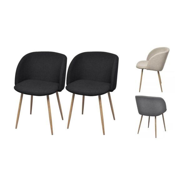 Betti kárpitozott szék, 2 db -fekete